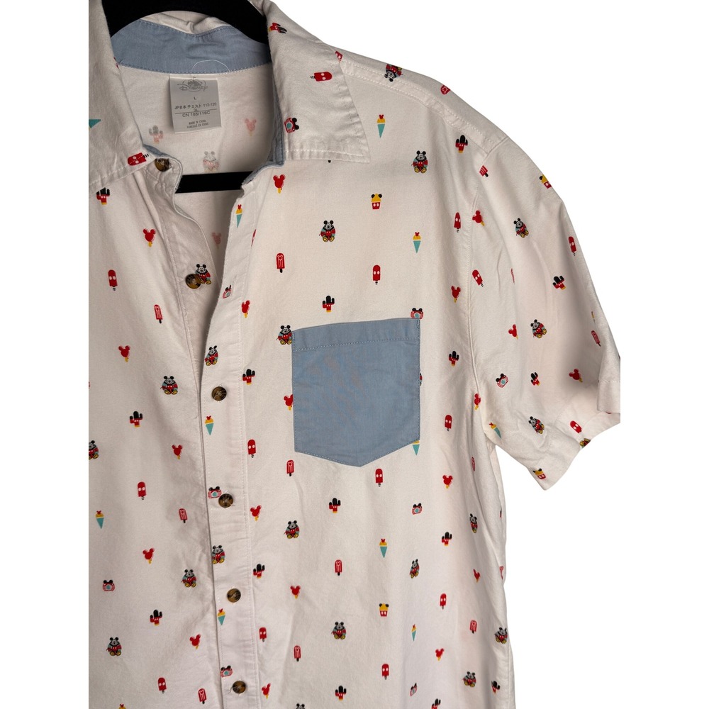 Disneycore Vacation Dadcore Mickey Mouse Ice Cream Button Up Shirt M Resort - Picture 11 of 12